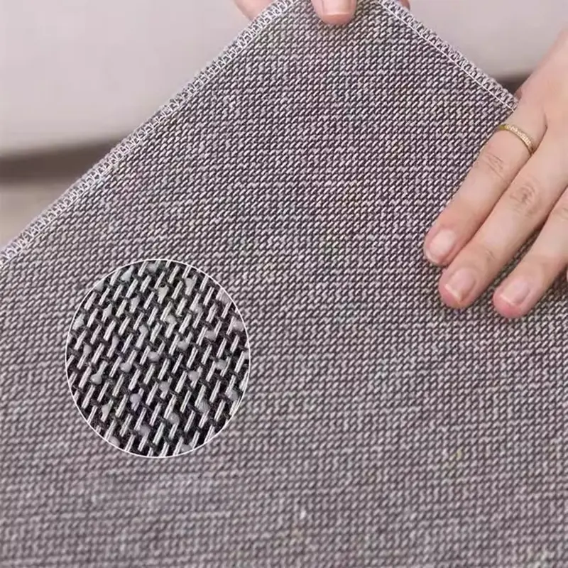 2025 New Grid Faux Cashmere Anti Slip Floor Mat Plush Carpet for Living Room Sofa Tea Table Soft Comfortable Bay Window Cushion