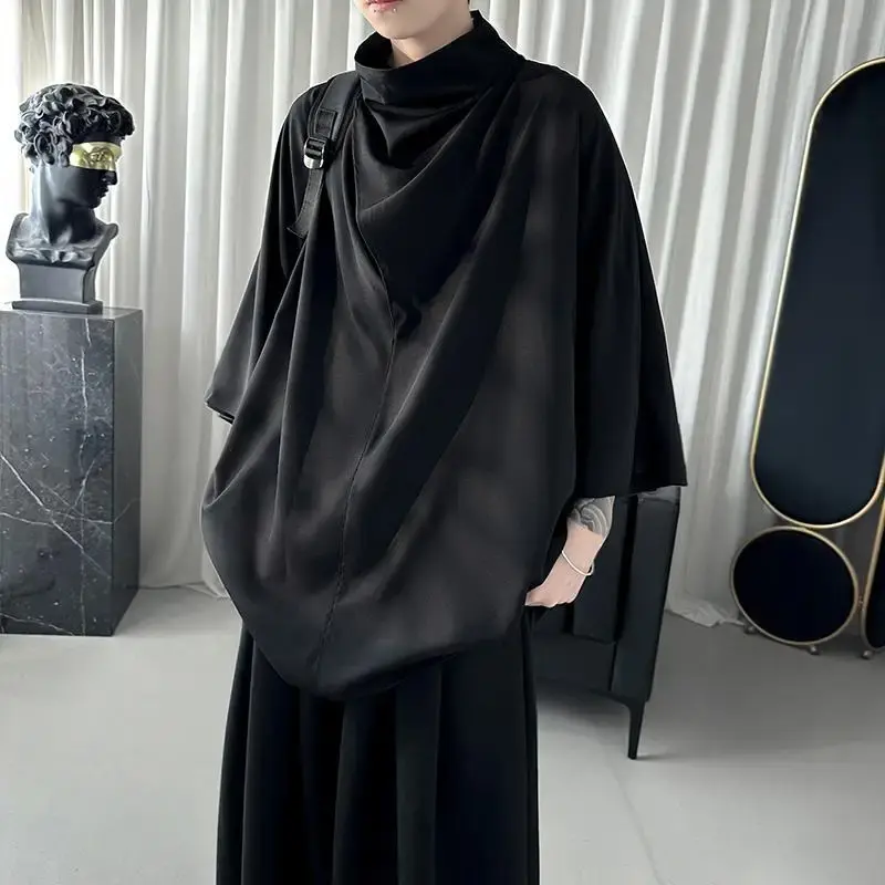 Harajuku Y2k Techwear Men's Tshirts Stylish Anime Clothes Gothic Punk Hip Hop Streetwear Turtleneck Men's Oversized T Shirts