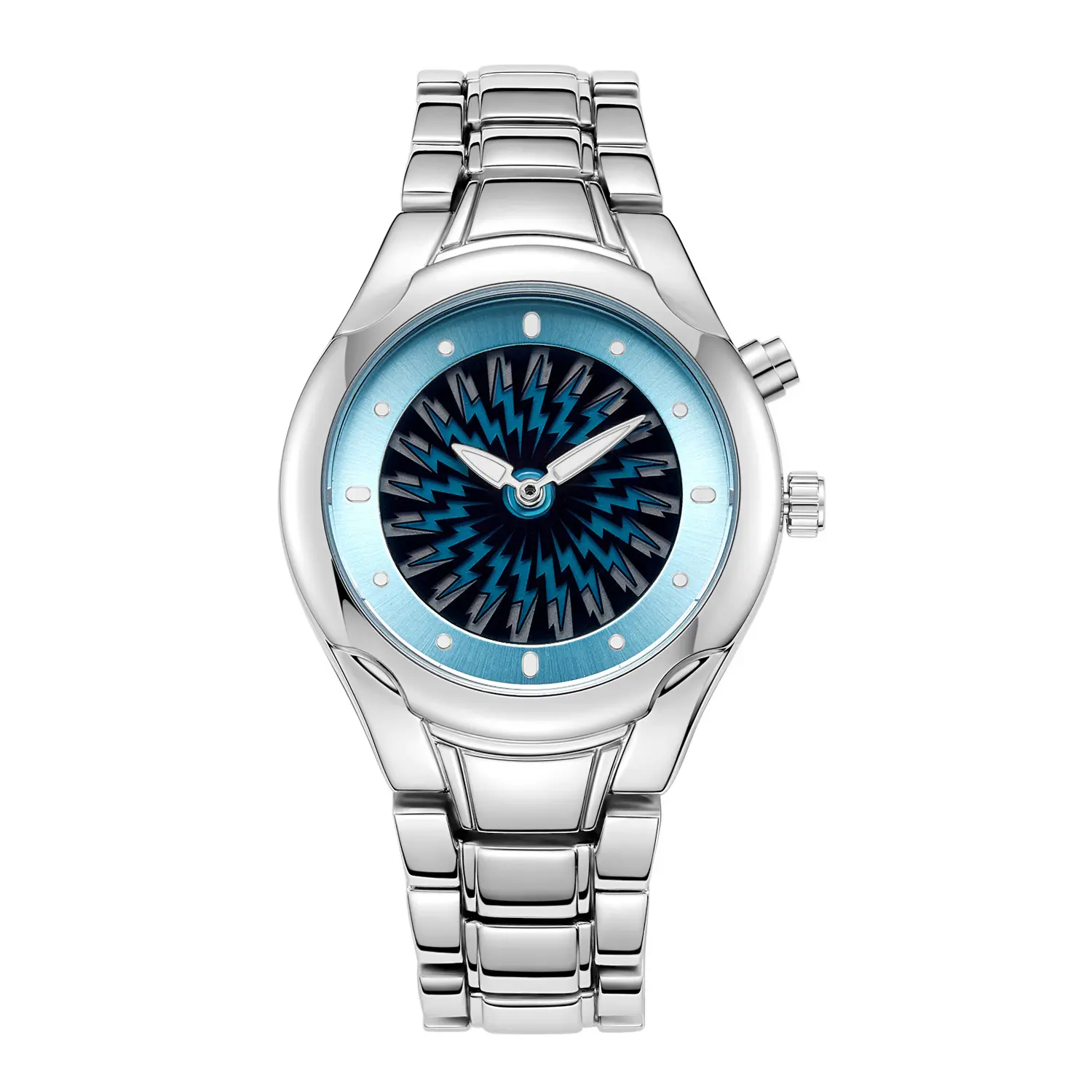 Unique Silver Stainless Steel Men's Watches Minimalism Led Design Quartz Waterproof Watches for Men Women Gift Clock