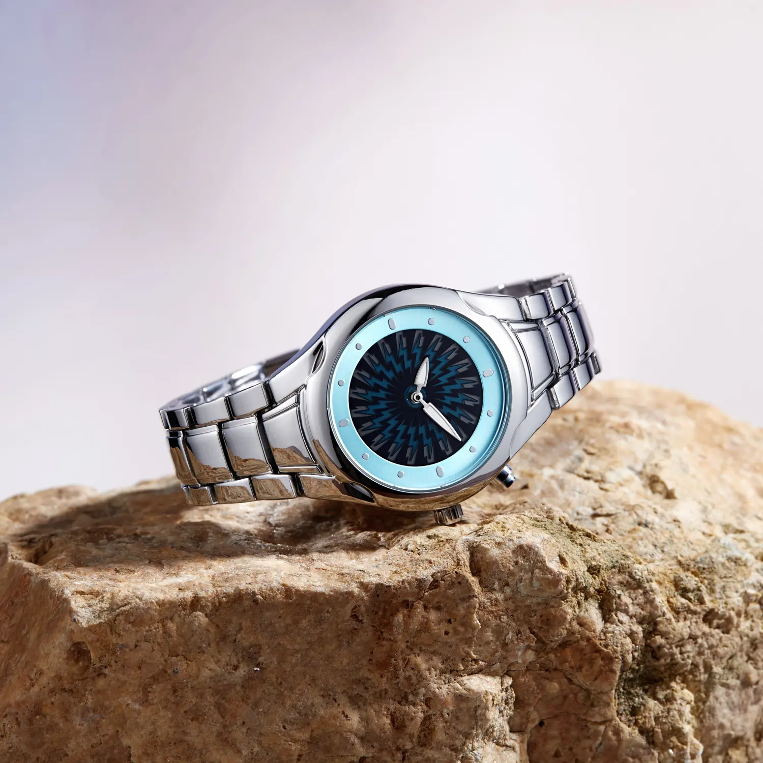 Unique Silver Stainless Steel Men's Watches Minimalism Led Design Quartz Waterproof Watches for Men Women Gift Clock