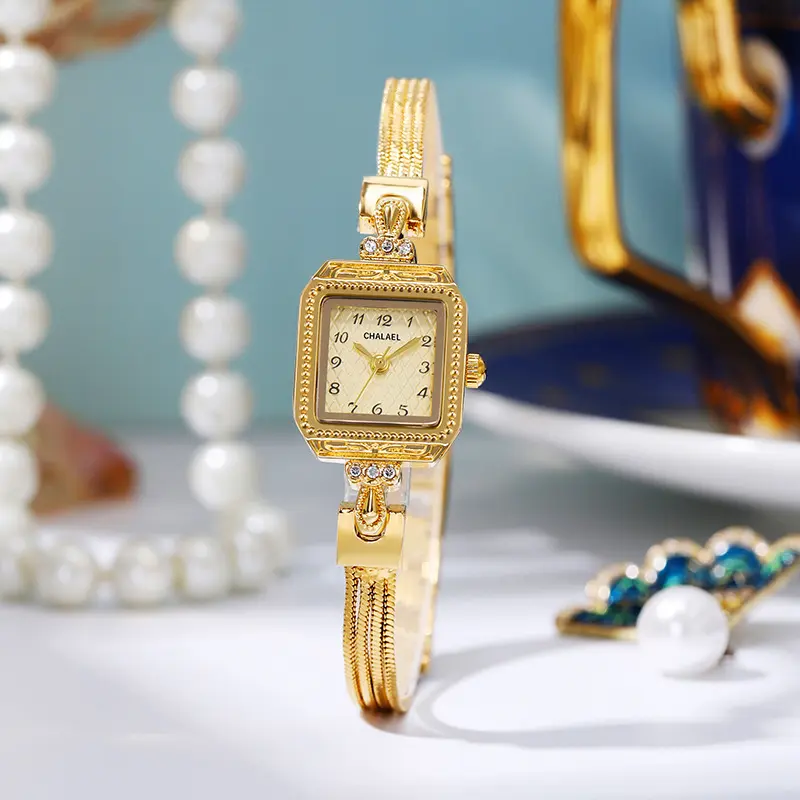 Retro Small Dial Quartz Elegant Lady's Watches Gold Luxury Top Brand Minimalism Casual Dress Watch for Women Bracelet Watches