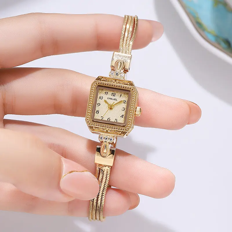 Retro Small Dial Quartz Elegant Lady's Watches Gold Luxury Top Brand Minimalism Casual Dress Watch for Women Bracelet Watches