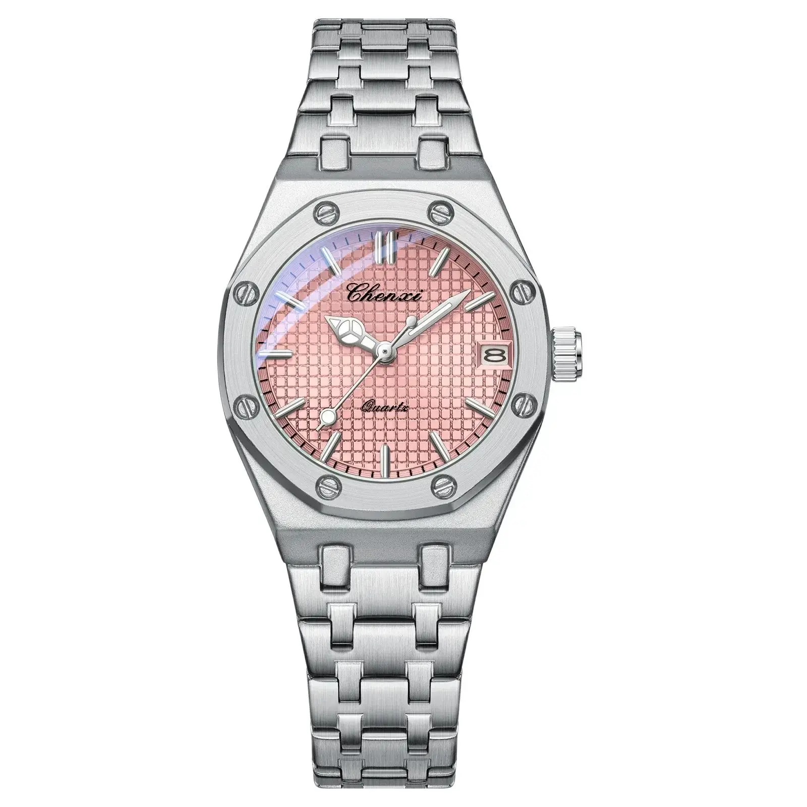 Luxury Women Watches Silver Steel Simple Casual Business Dress Watches for Women Top Brand Waterproof 3bar Calendar Gift Clock