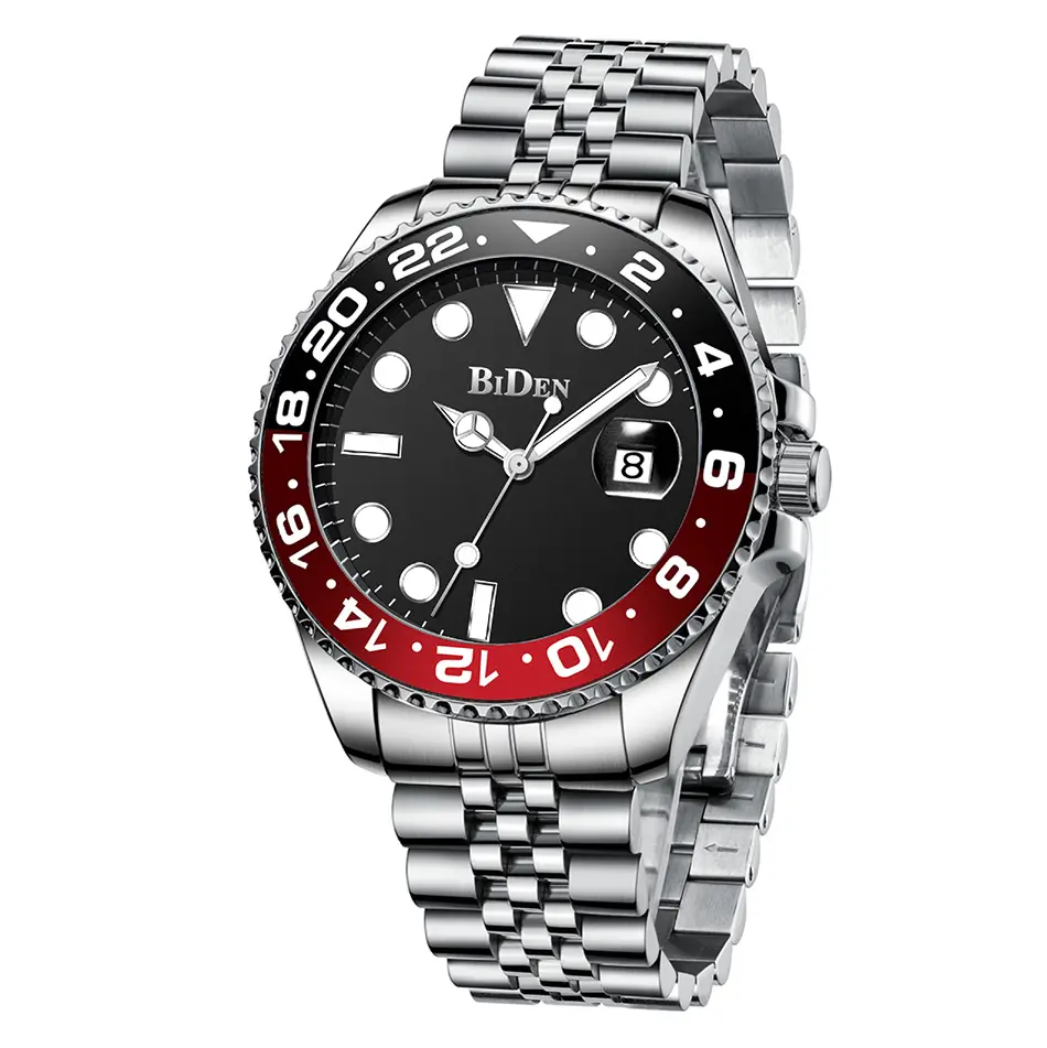 Unique Men's Watches Silver Stainless Steel Waterproof Rotate Dial Casual Fasihon Men Wrist Watches Male's Present Clock