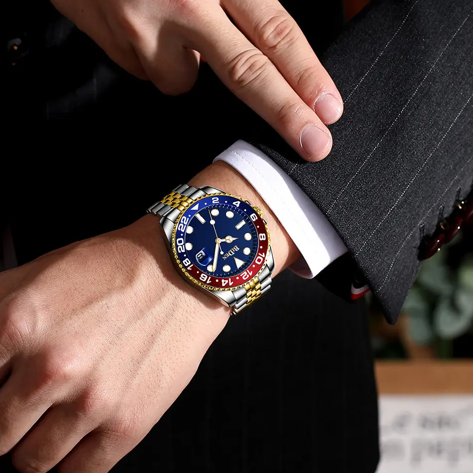Unique Men's Watches Silver Stainless Steel Waterproof Rotate Dial Casual Fasihon Men Wrist Watches Male's Present Clock