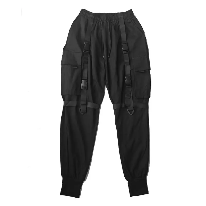 Harajuku Streetwear Techwear Men Clothing Joggers Cargo Pants for Men Fashion Ribbons Hip Hop Punk Y2k Anime Japanese Pants