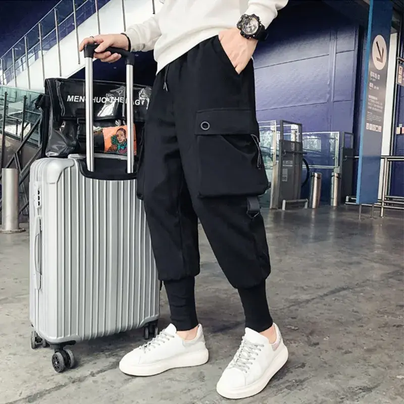 Stylish Cargo Pants Men Y2k Techwear Big Pocket Design Slim Fit Trousers Teenager Stylish Streetwear Hip Hop Pencil Pants