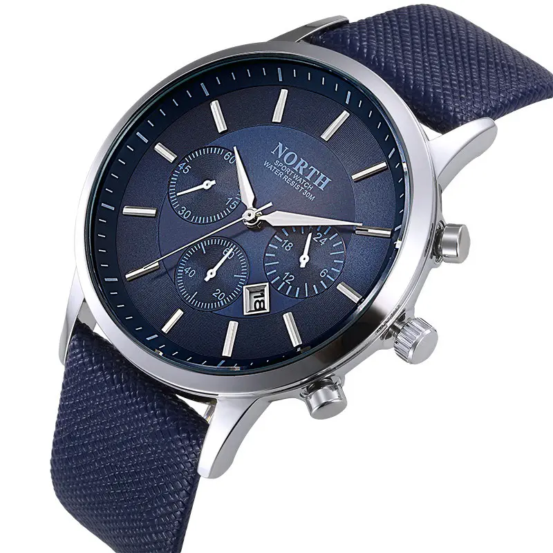 Unique Men Casual Watches Brand North 30M Waterproof Quartz Clock for Men Classic Antique Dress Wristwatch