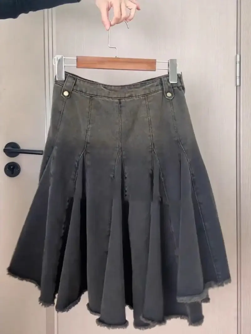 Fashion Unique Women's Denim Skirts Summer High Waist Asymmetric Kawayi Mini Skirt Y2K Streewear Hip Hop Music Party Skirts