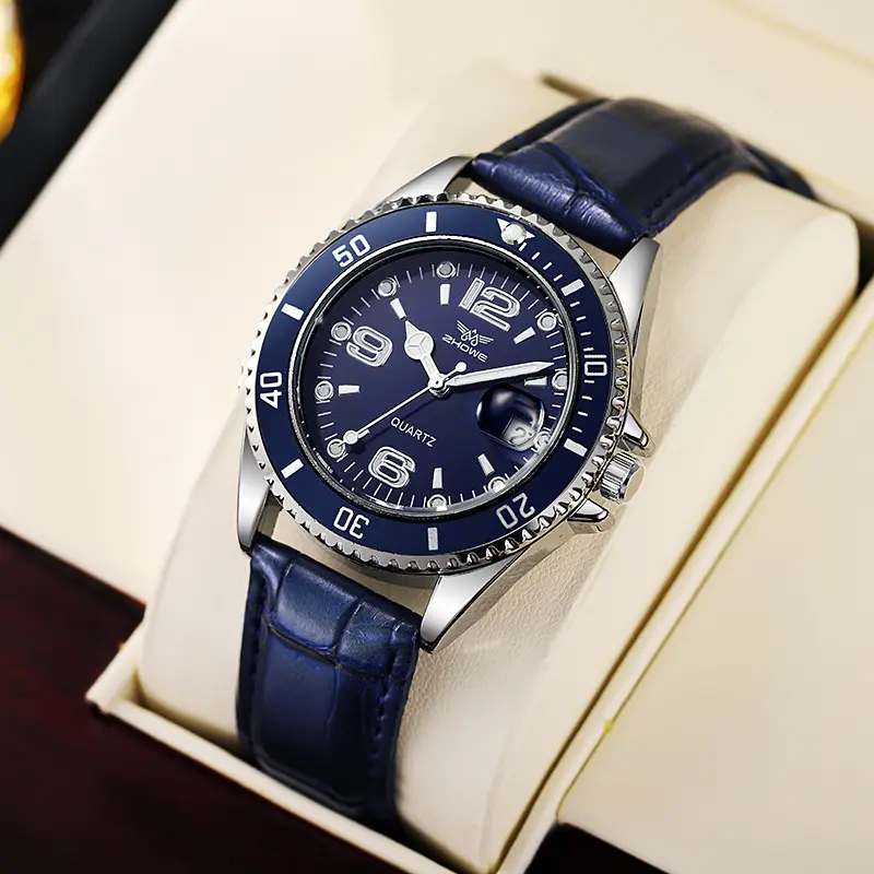 Men Casual Sport Military Quartz Calendar Wrist Watch for Man Business Leather Waterproof Male Clock Relogio (without box)