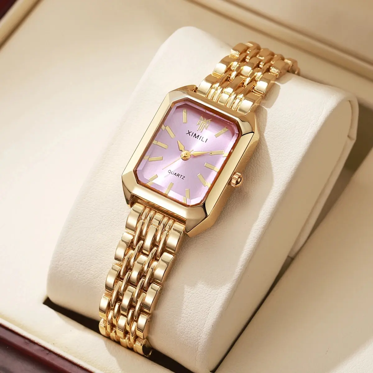 Fashion Rectangle Women Watches Ladies Stainless Steel Strap Quartz Wristwatches Reloj Mujer（Without Box）