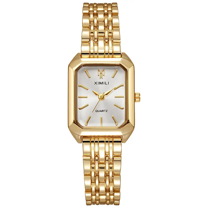 Fashion Rectangle Women Watches Ladies Stainless Steel Strap Quartz Wristwatches Reloj Mujer（Without Box）