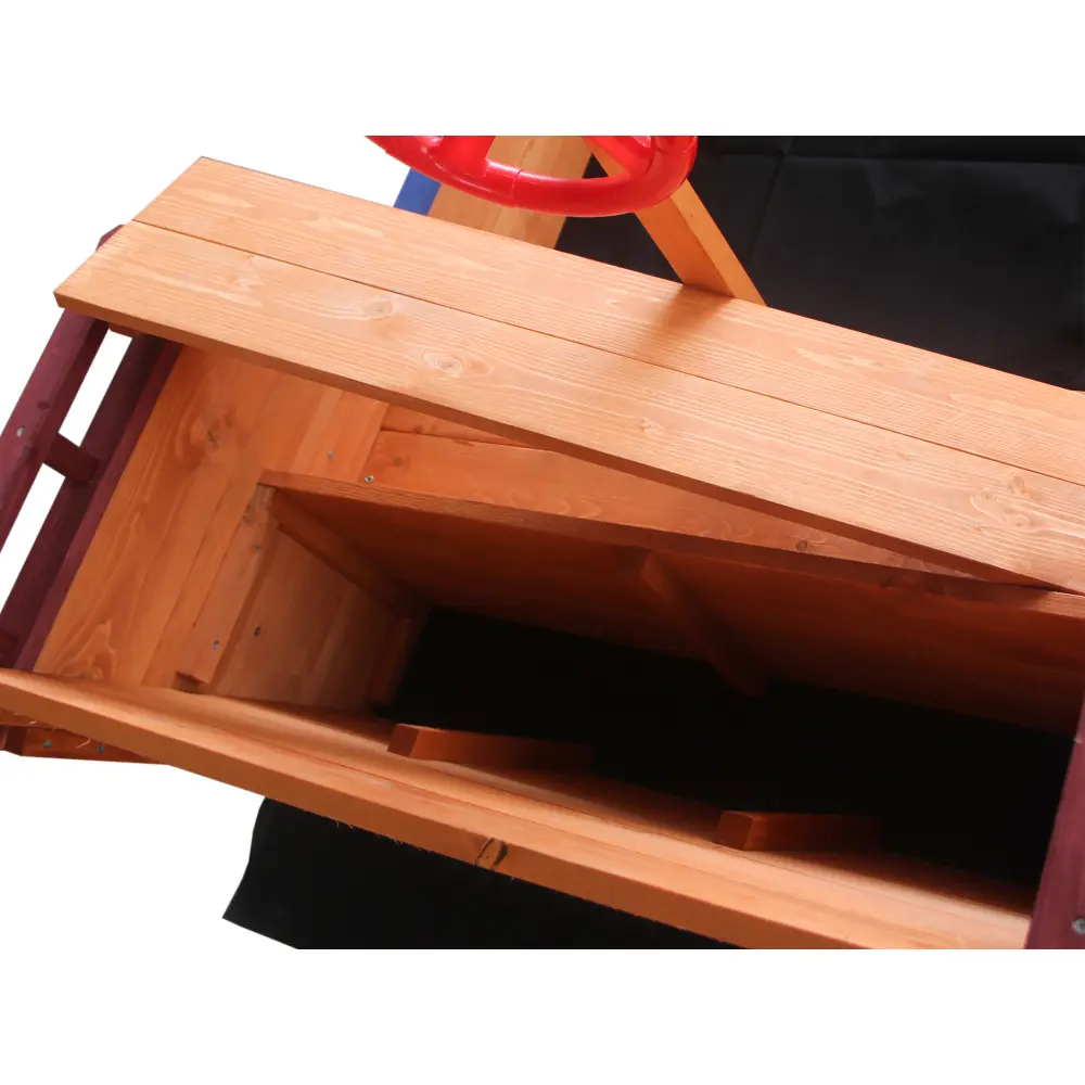 Outsunny Pirate Ship Sandbox with Cover and Rudder Wooden Sandbox with Storage Bench and Seat Outdoor Toy for Kids 3-8 Years Old