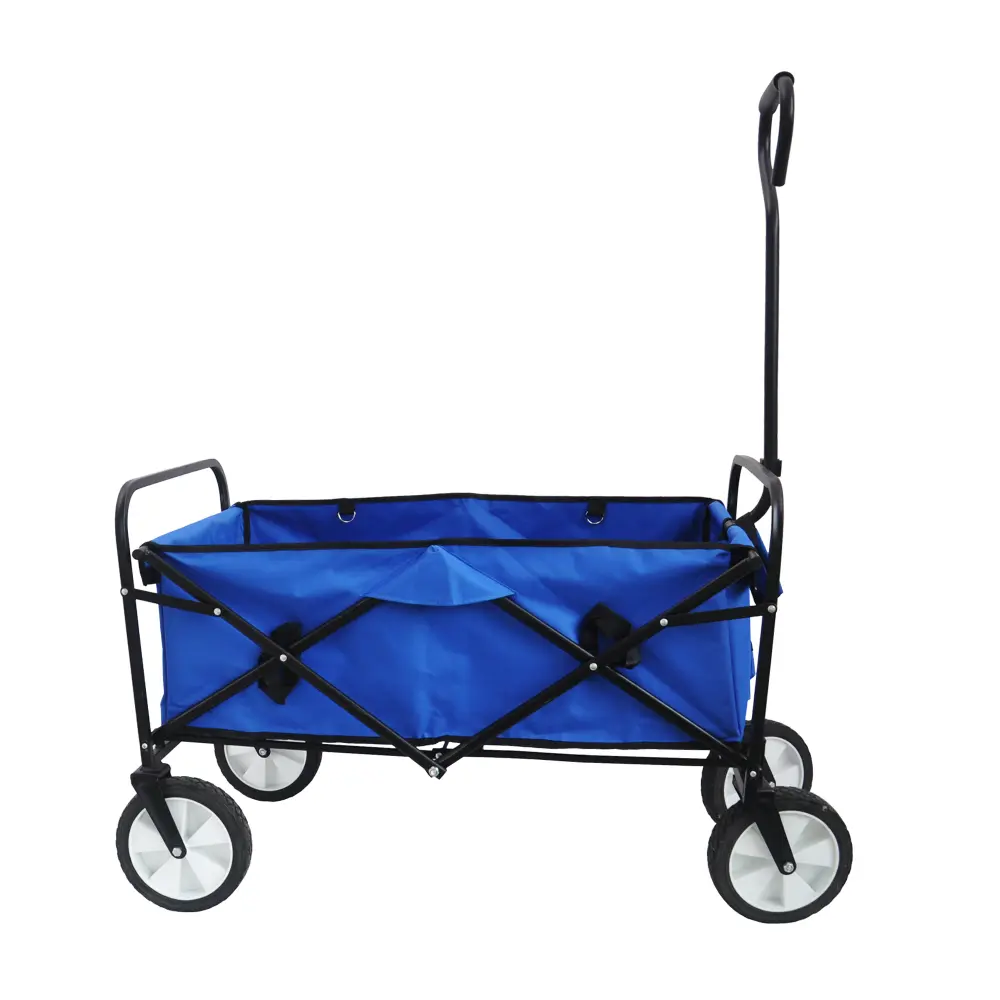 Folding Wagon Garden Shopping Beach Cart (Blue) Carretilla Plegable  Carrito Plegable Con Ruedas