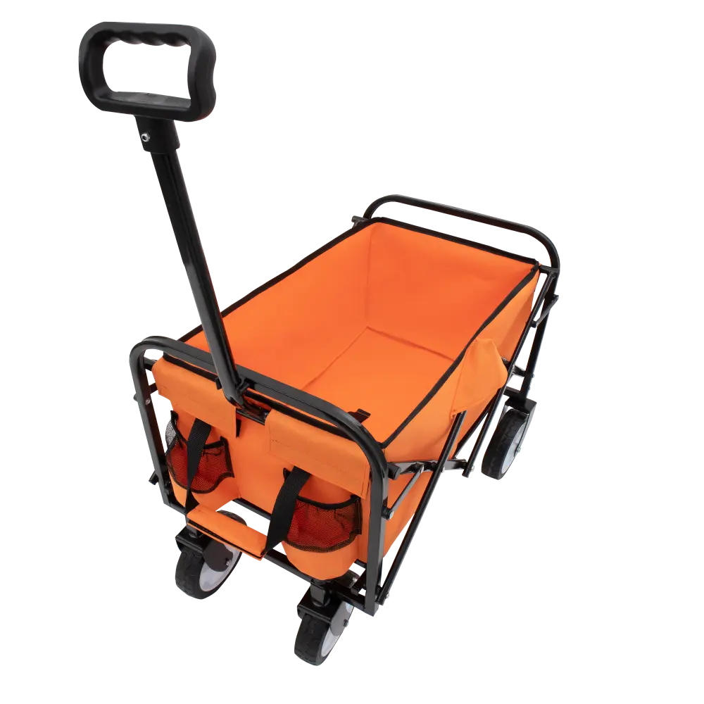 Four-wheeled Beach Cart Heavy-duty Utility Cart Grocery Cart, All-terrain Wheels Black Trolley  Trolley  Folding Cart