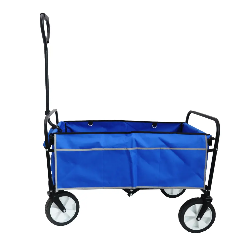Folding Wagon Garden Shopping Beach Cart (Blue) Carretilla Plegable  Carrito Plegable Con Ruedas