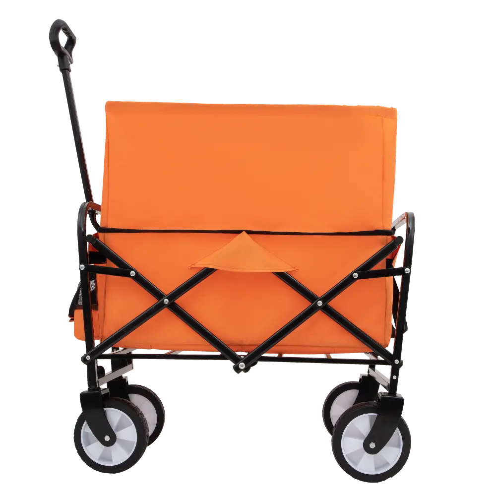 Four-wheeled Beach Cart Heavy-duty Utility Cart Grocery Cart, All-terrain Wheels Black Trolley  Trolley  Folding Cart