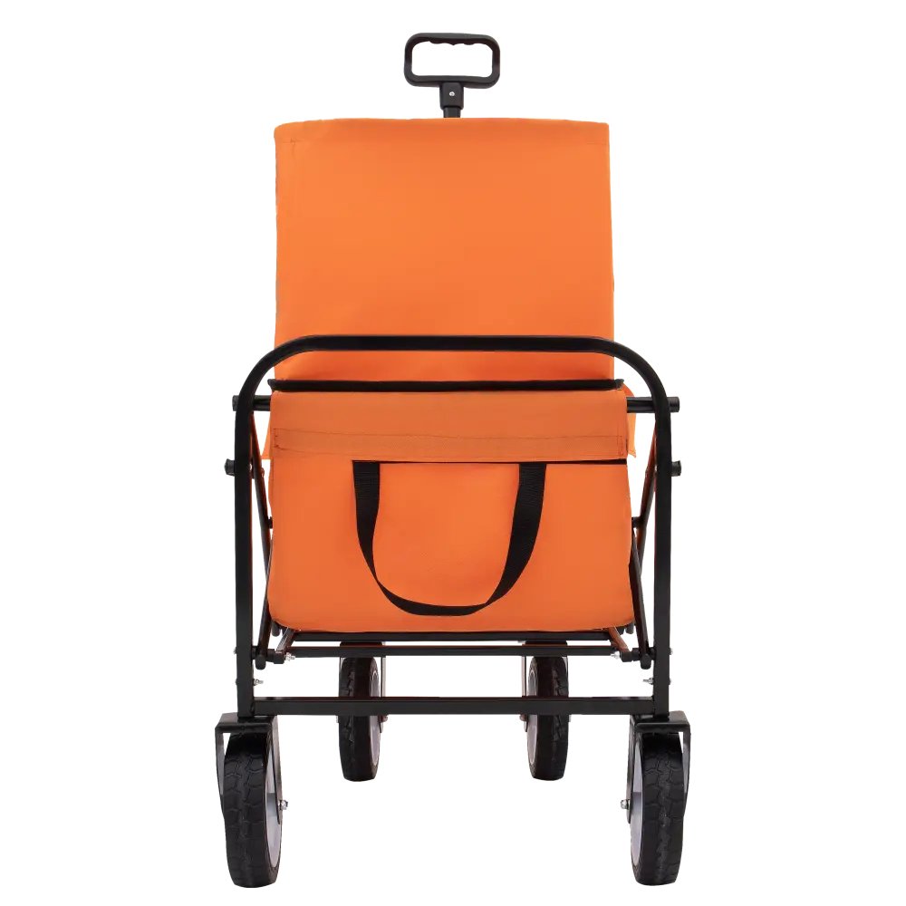 Four-wheeled Beach Cart Heavy-duty Utility Cart Grocery Cart, All-terrain Wheels Black Trolley  Trolley  Folding Cart