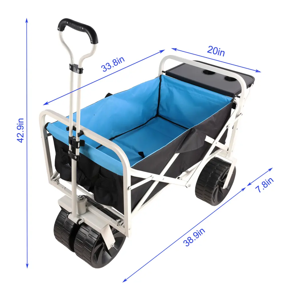 Folding Wagon Garden Shopping Beach Cart (white) Carrito Plegable Con Ruedas  Carretilla Plegable