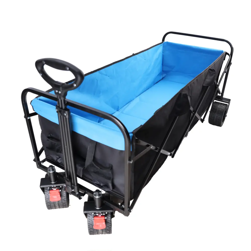 Large Capacity Folding Cart Extra Long Extender Folding Cart (Black + Blue) Carrito Plegable Con Ruedas  Carretilla Plegable