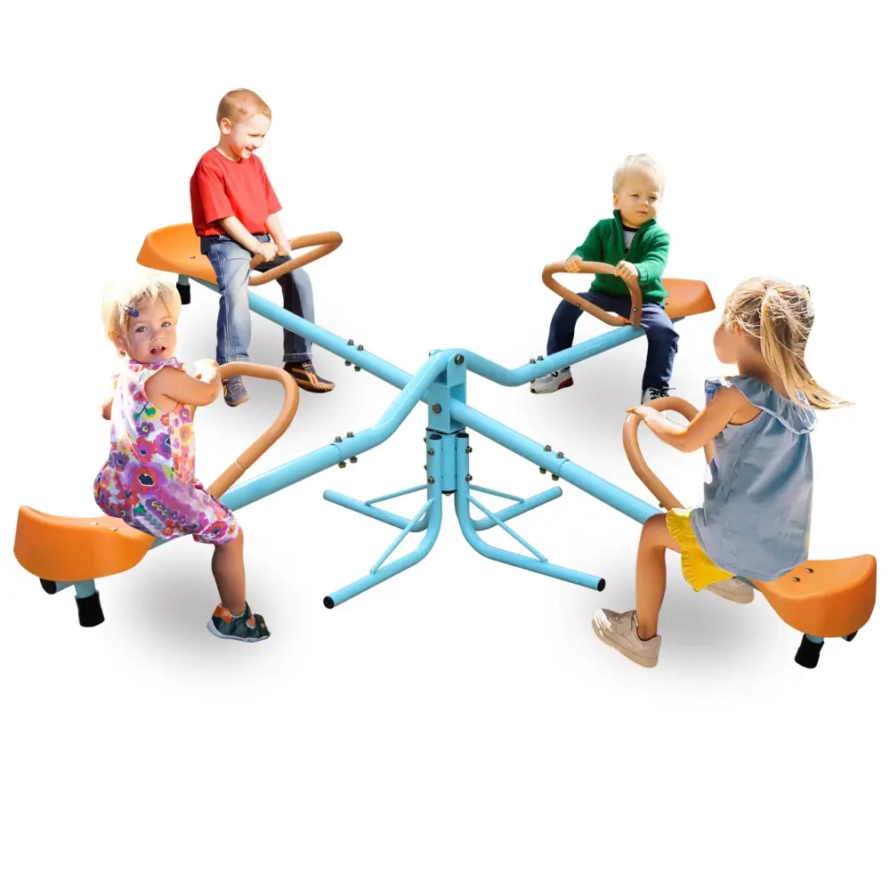 360Degree Rotation Outdoor Kids Spinning Seesaw Sit and Spin Teeter  Playground Equipment Swivel Teeter Totter for Backyard