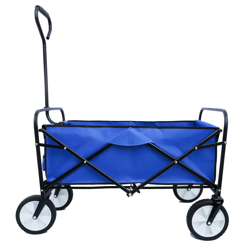 Folding Wagon Garden Shopping Beach Cart (Blue) Carrito Plegable Con Ruedas  Carretilla Plegable