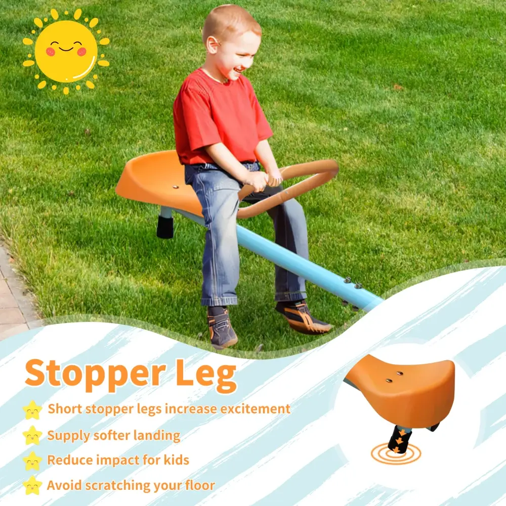 360Degree Rotation Outdoor Kids Spinning Seesaw Sit and Spin Teeter  Playground Equipment Swivel Teeter Totter for Backyard