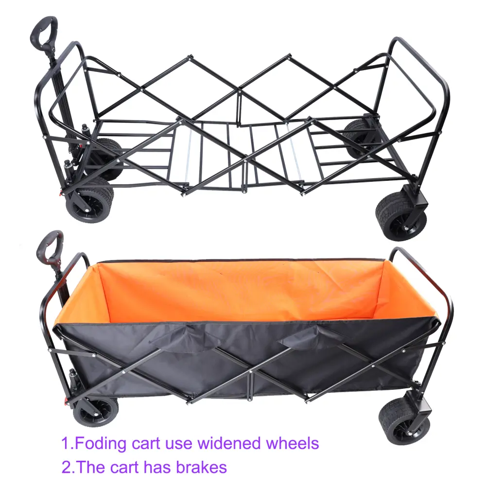 Large Capacity Folding Cart Extra Long Extender Folding Cart  Carrito Plegable Con Ruedas  Carretilla Plegable