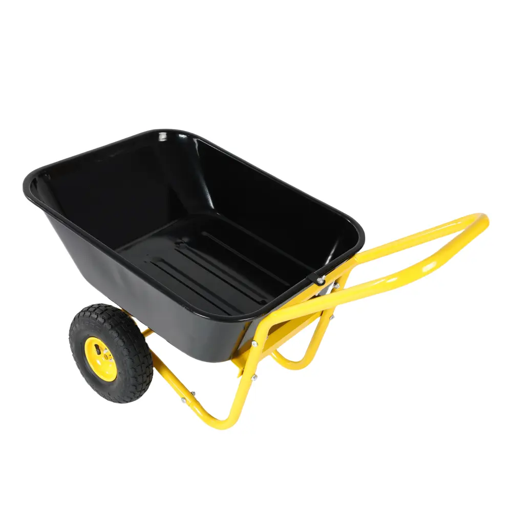 Two-wheeled Cart, Garden Bike, 10-inch Pneumatic Wheels(Yellow + Black) Carrello Porta Attrezzi