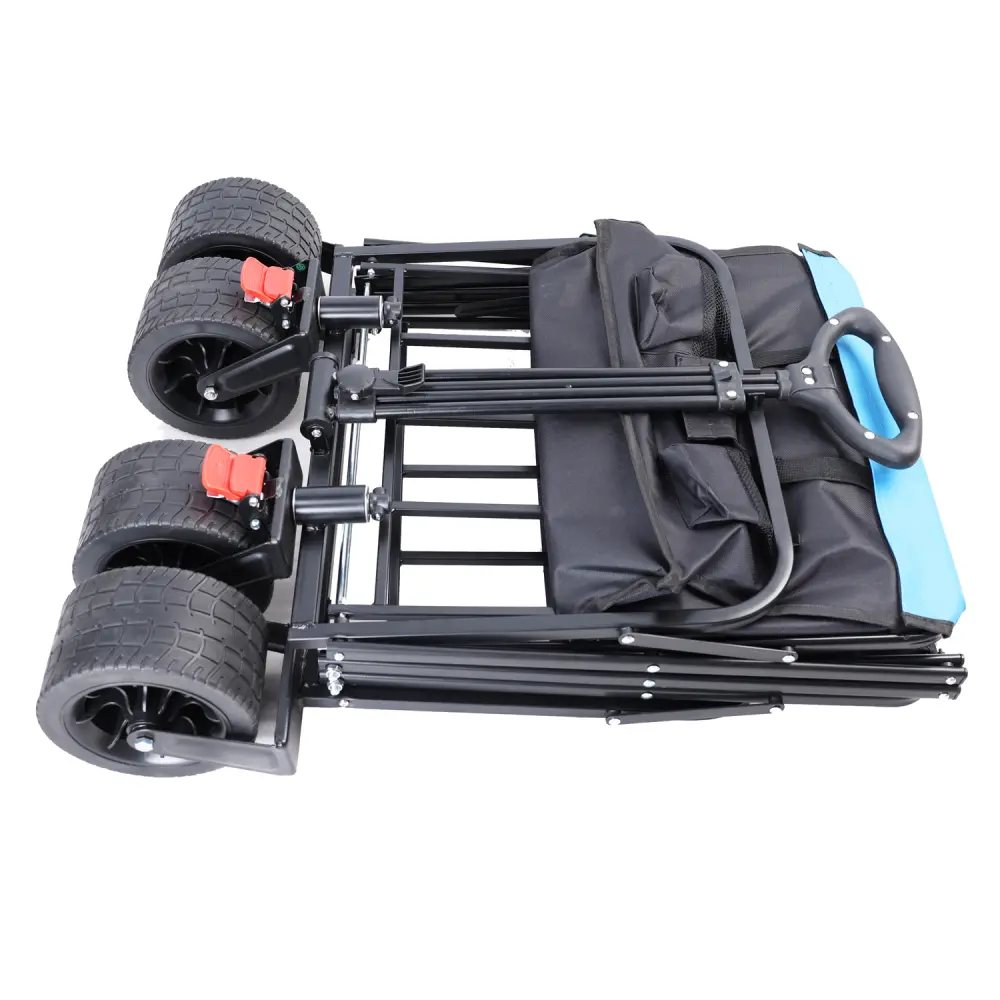 Large Capacity Folding Cart Extra Long Extender Folding Cart (Black + Blue) Carrito Plegable Con Ruedas  Carretilla Plegable