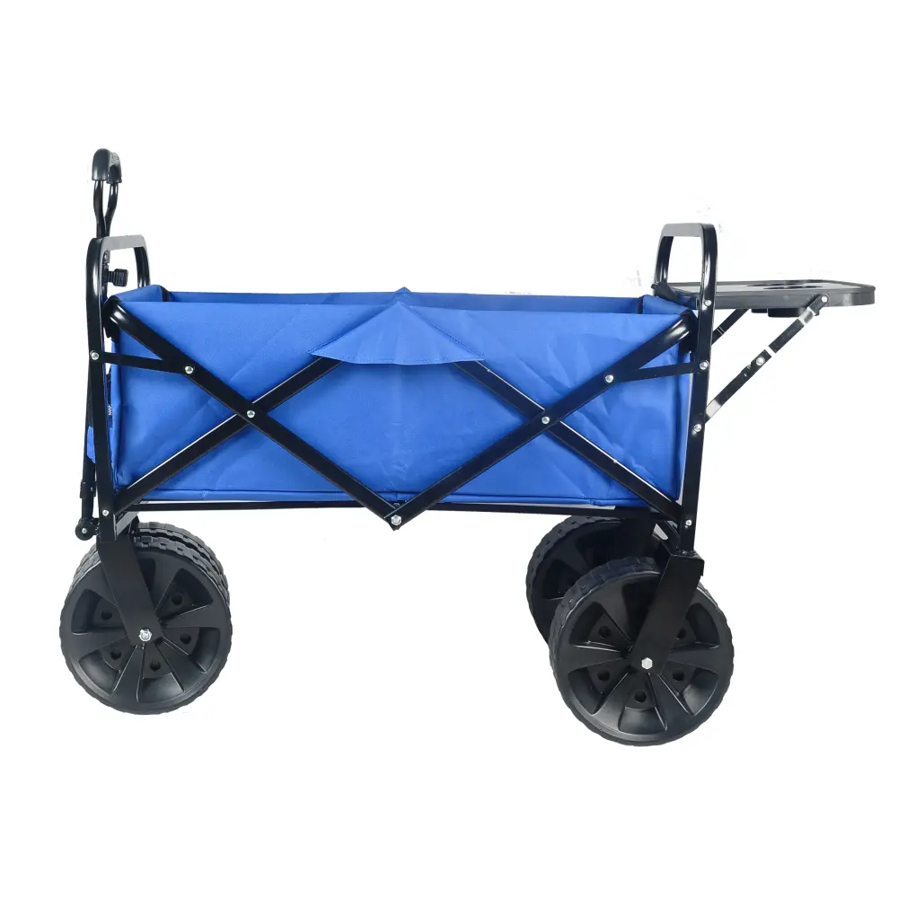 Folding Wagon Garden Shopping Beach Cart (Blue) Carrito Plegable Con Ruedas  Carretilla Plegable