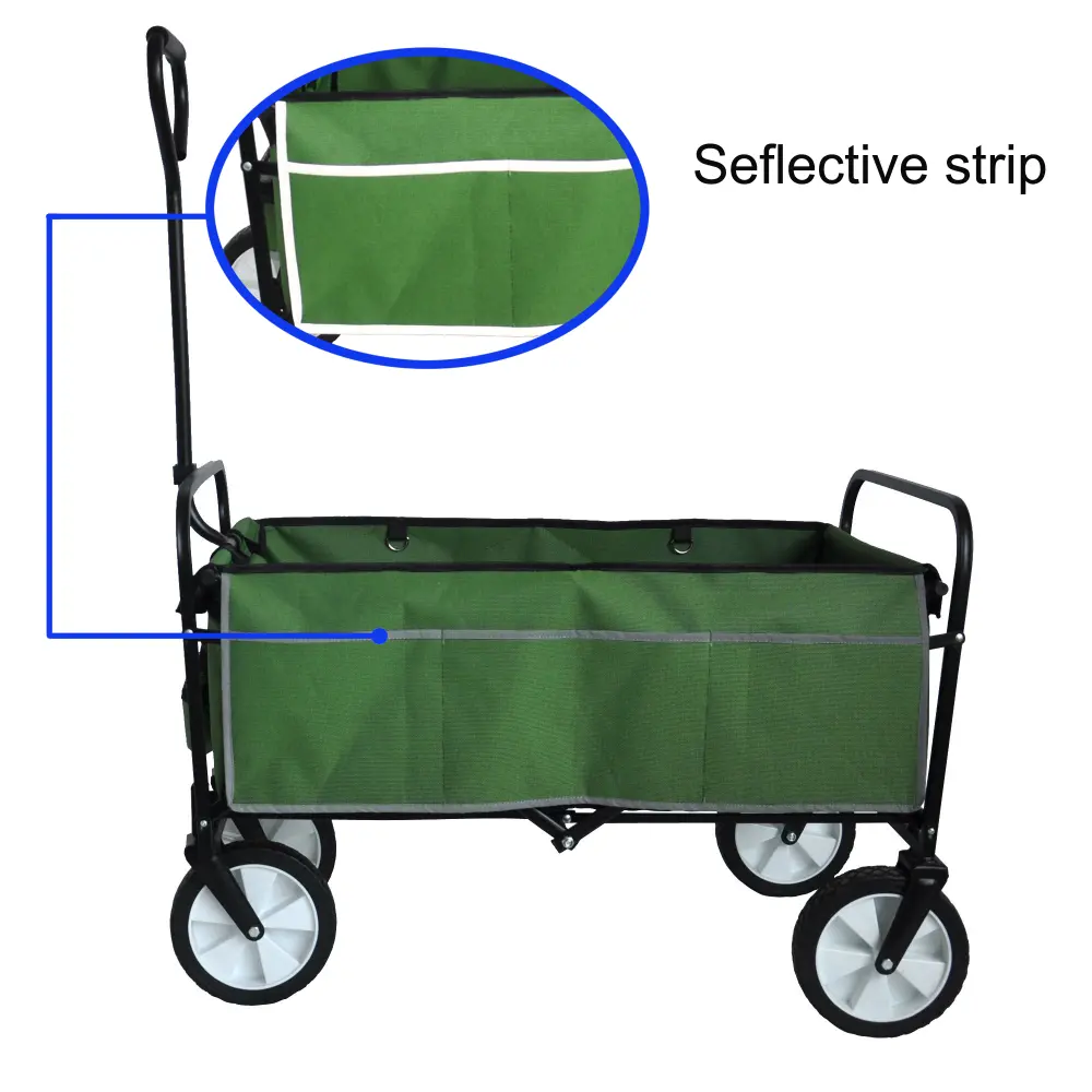 Folding Wagon Garden Shopping Beach Cart (Green) Carrito Plegable Con Ruedas  Carretilla Plegable