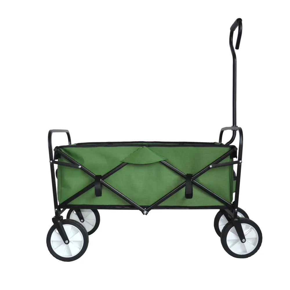 Folding Wagon Garden Shopping Beach Cart (Green) Carrito Plegable Con Ruedas  Carretilla Plegable