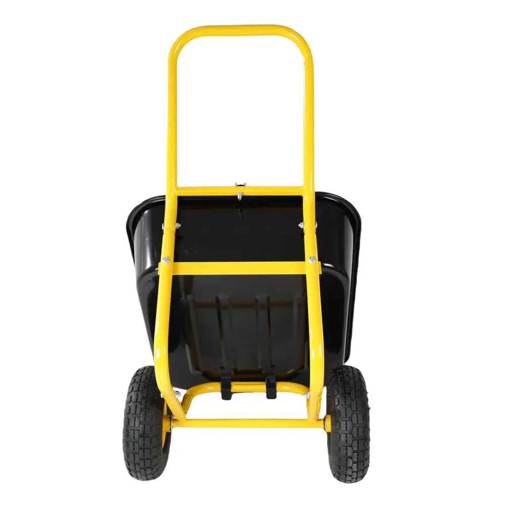 Two-wheeled Cart, Garden Bike, 10-inch Pneumatic Wheels(Yellow + Black) Carrello Porta Attrezzi