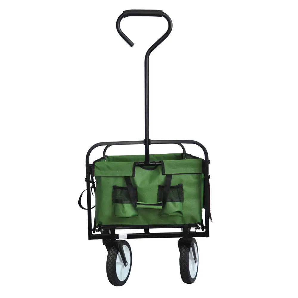 Folding Wagon Garden Shopping Beach Cart (Green) Carrito Plegable Con Ruedas  Carretilla Plegable