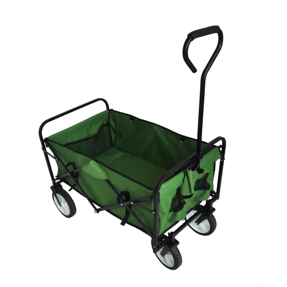 Folding Wagon Garden Shopping Beach Cart (Green) Carrito Plegable Con Ruedas  Carretilla Plegable