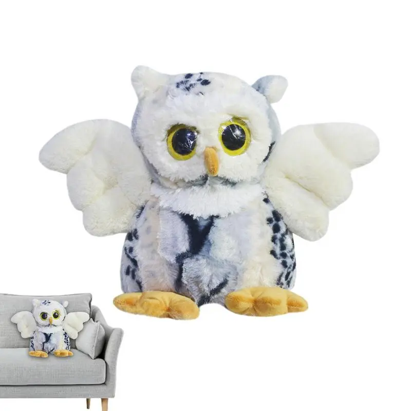 Huggable Snow White Owl Cuddle Pillow Vivid Snow White Owl Plush Toy Kids Soft Stuffed Animals Doll For Children Birthday Gifts
