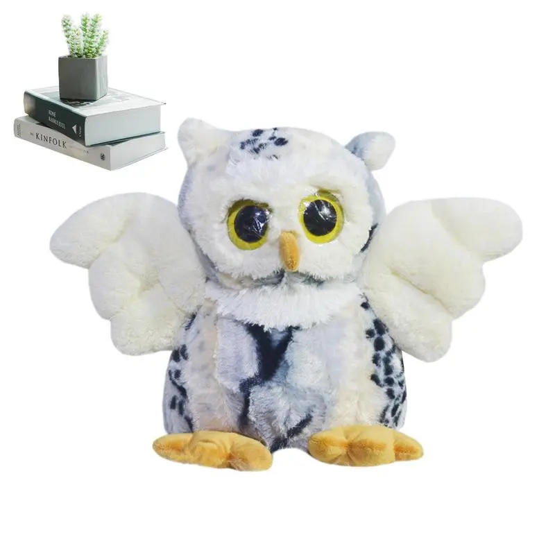 Huggable Snow White Owl Cuddle Pillow Vivid Snow White Owl Plush Toy Kids Soft Stuffed Animals Doll For Children Birthday Gifts