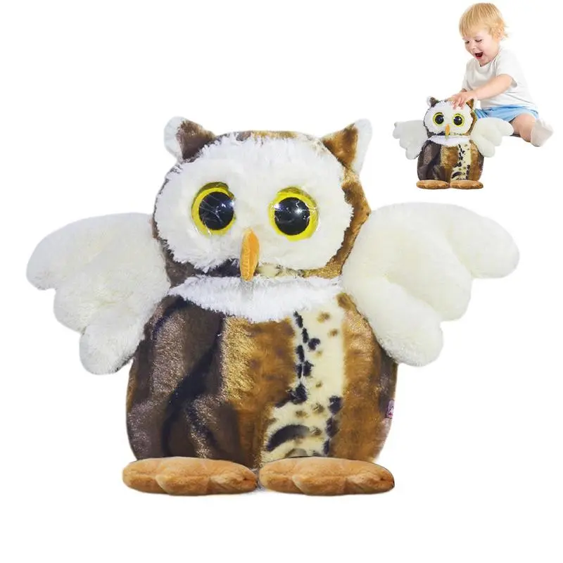 Huggable Snow White Owl Cuddle Pillow Vivid Snow White Owl Plush Toy Kids Soft Stuffed Animals Doll For Children Birthday Gifts