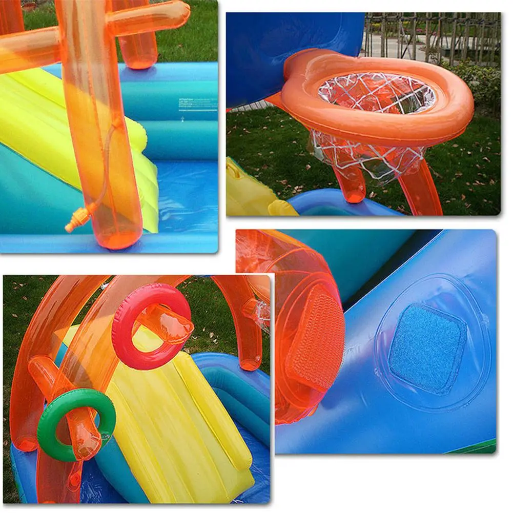 New Water Slide Children Fun Lawn Water Slides Iatables Pools Ring Tosses Game For Kids Summer Slide Set Backyard Outdoor Toys