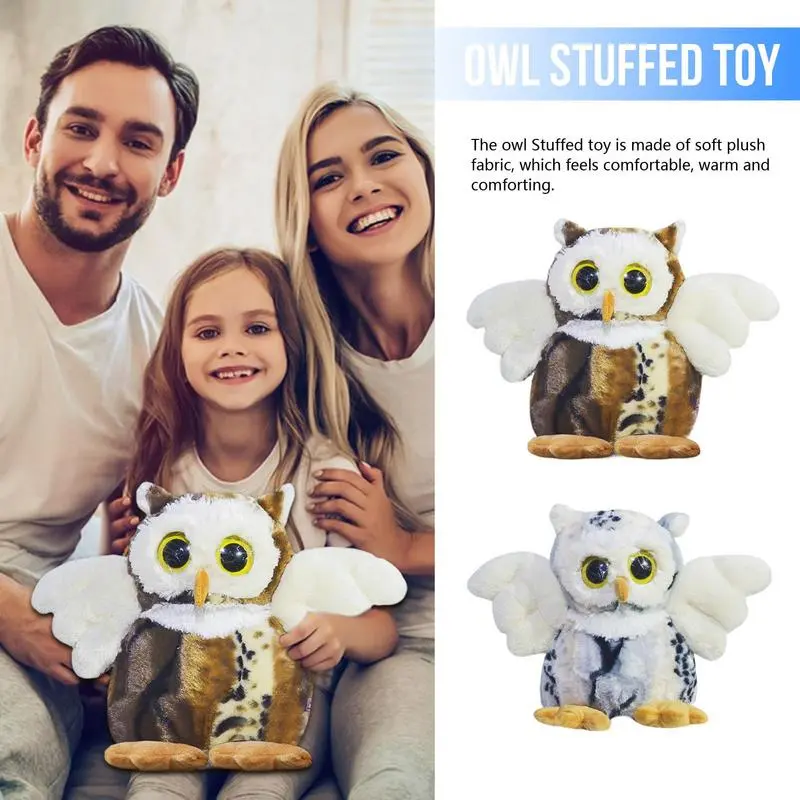Huggable Snow White Owl Cuddle Pillow Vivid Snow White Owl Plush Toy Kids Soft Stuffed Animals Doll For Children Birthday Gifts