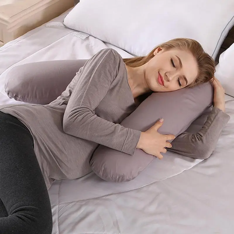Multi-functional Nursing Pillow V-Shaped Pregnancy Pillow Woman Side Sleeping Lumbar Cushion Comfortable Solid Maternity Pillow