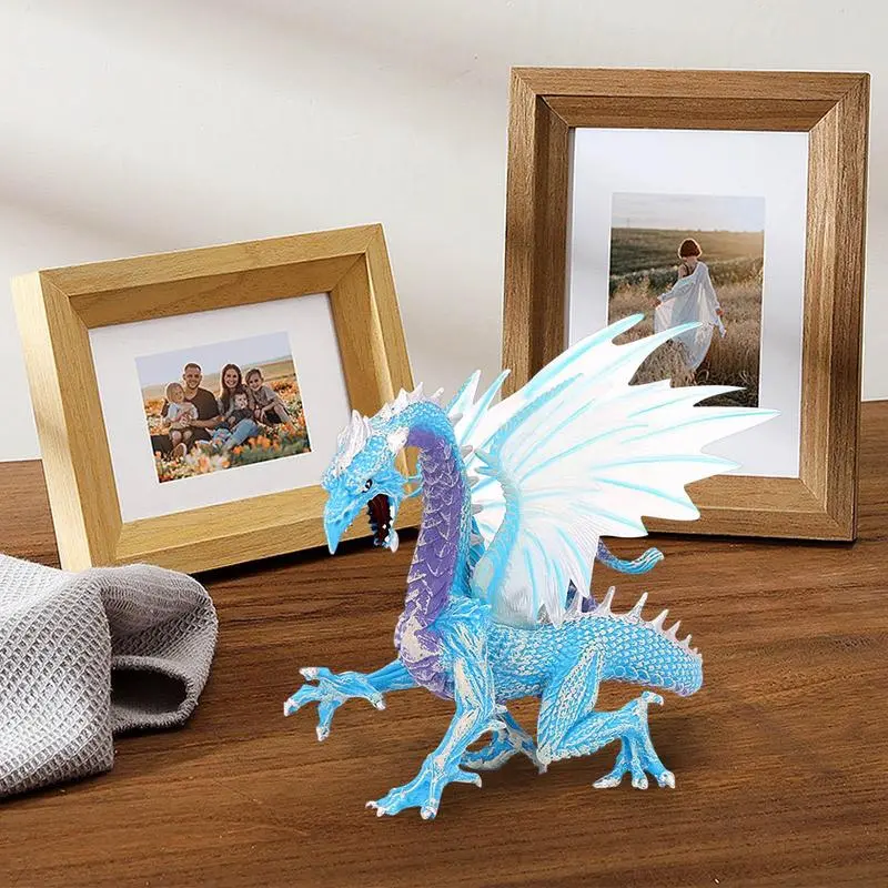Simulated Dinosaur Figurine Vivid Ice Dragons Model Toys Ornaments For Children's Cognition Imagination Educational Toy Gifts