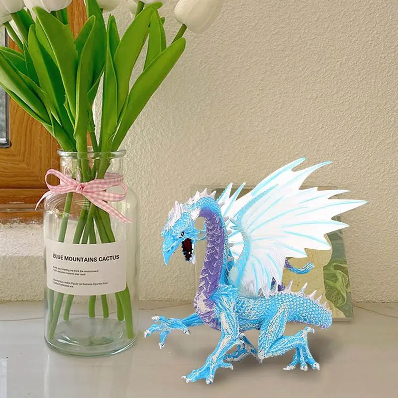 Simulated Dinosaur Figurine Vivid Ice Dragons Model Toys Ornaments For Children's Cognition Imagination Educational Toy Gifts