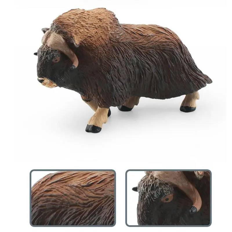 Simulation Solid Bull Cattle Action Figure Collectible Toys Buffalo Animal Early Educational Learn Cognitive Kids Movable Toy