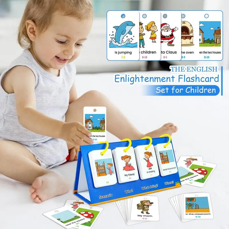 Kindergarten Flash Cards 80 Pieces Interactive Letter Sound Phonics Game English Enlightenment Early Educational Flash Cards Set