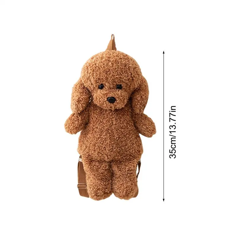 Cute Dog Shape Realistic Adorable Purse Soft Stuffed Animal Shoulder Bag For School Girl Children Women Outdoor Travel Accessory