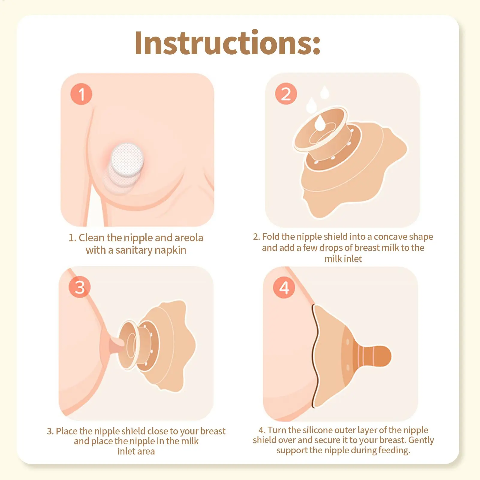 Silicone Nipple Shield for Breastfeeding Reusable Protection Soothing Care for Mom Women Baby Nursery Home accessories