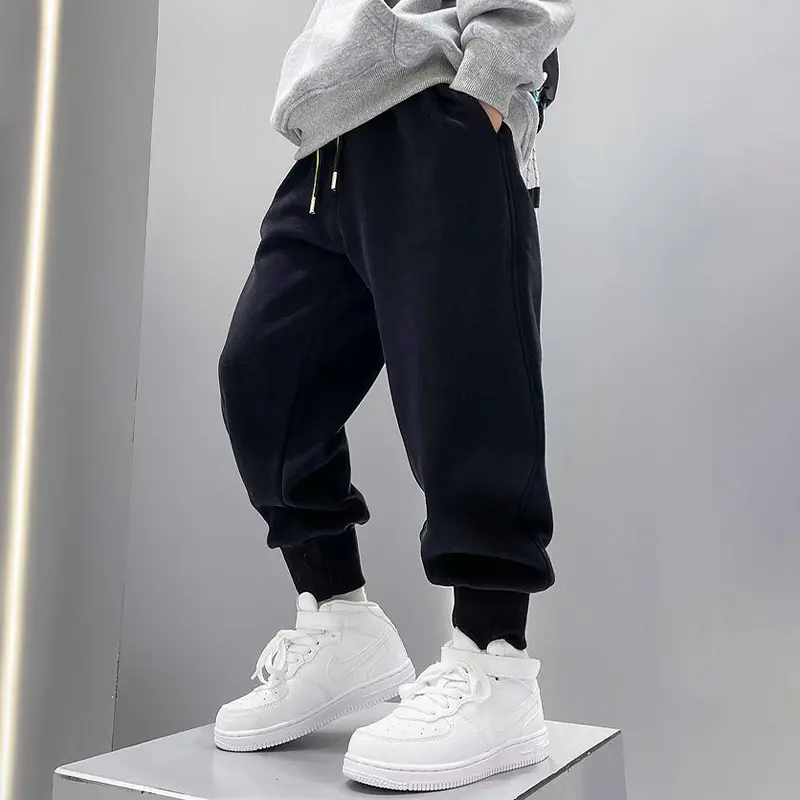 New Spring Autumn Loose Boys Pants Striped Pattern Long Style Casual Trousers For Kids Teenage Children Sport Clothes 3-10 Years