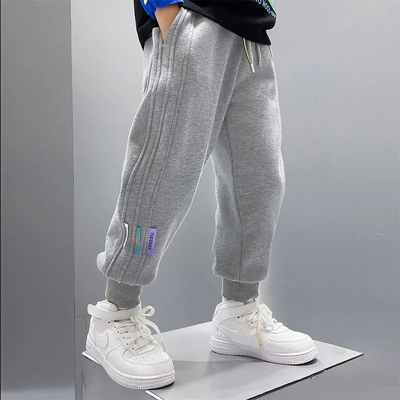 New Spring Autumn Loose Boys Pants Striped Pattern Long Style Casual Trousers For Kids Teenage Children Sport Clothes 3-10 Years